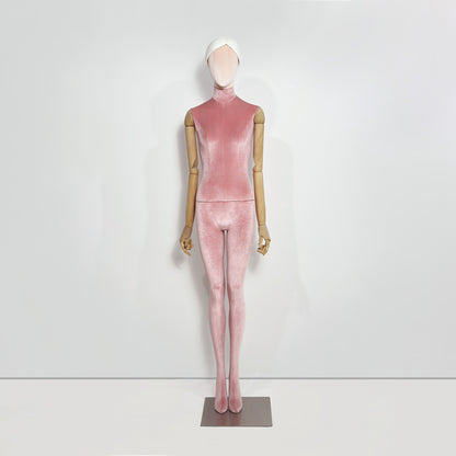 DE-LIANG Full Body Fabric Velvet Flocked Mannequin for Retail Boutique Window Displays