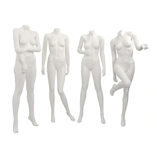 Luxury Female Full BodyMannequin, Brand Window Display Props Unique Design, Fashion Slim Body White Fiberglass Woman Dress form