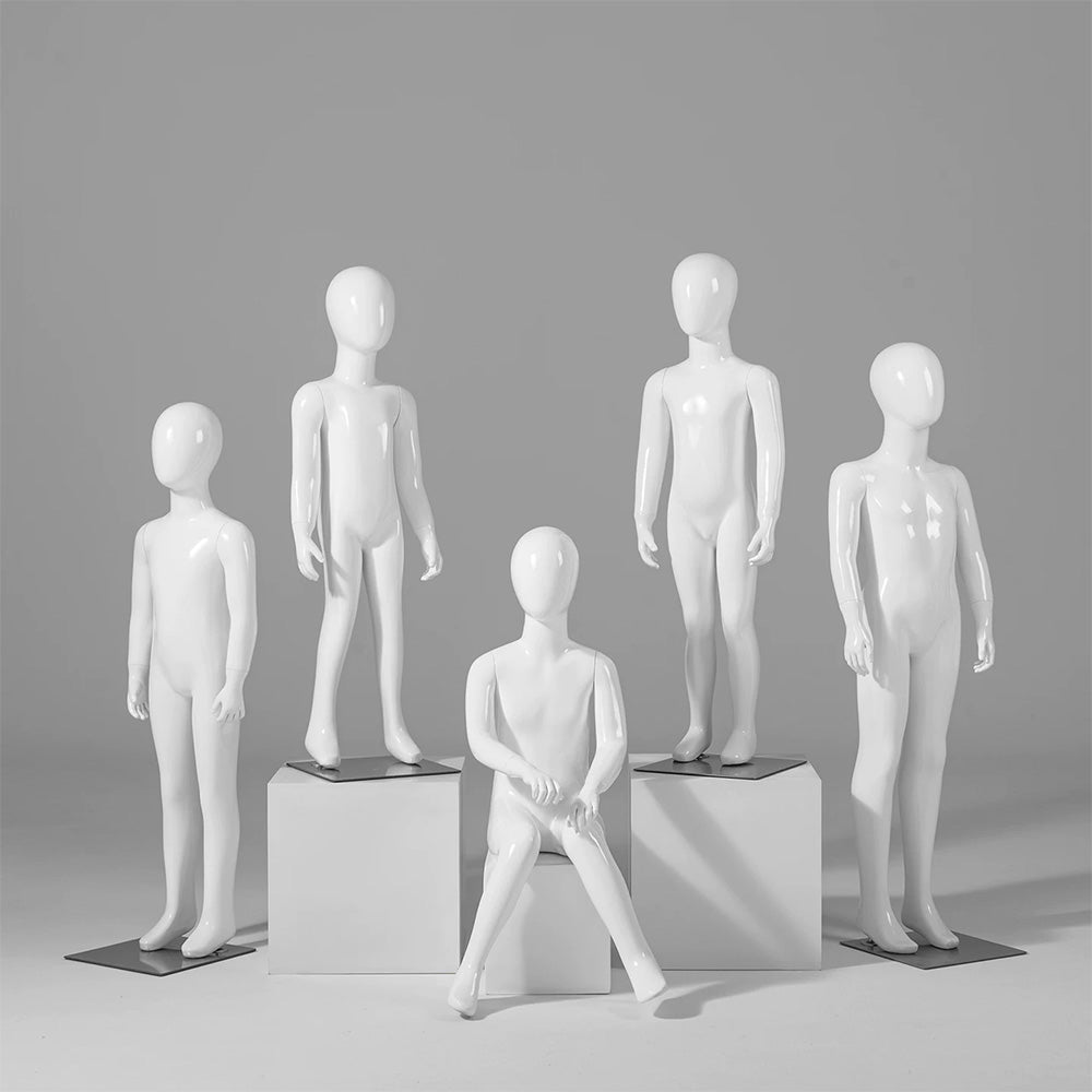 DE-LIANG Child Mannequin Display Forms – Standing & Sitting Poses (Ages 2–15)