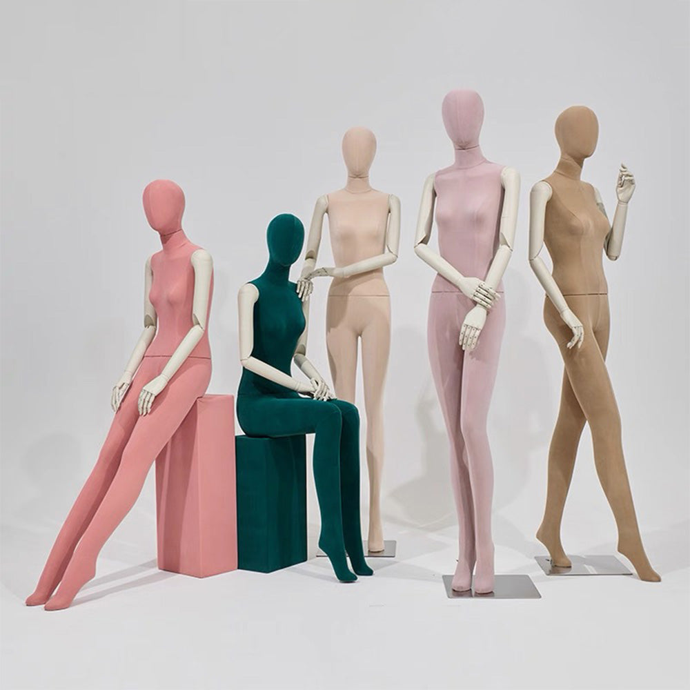 Colorful Suede Female Full Body Mannequin