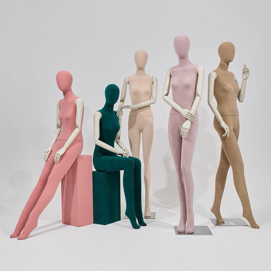 Colorful Suede Female Full Body Mannequin