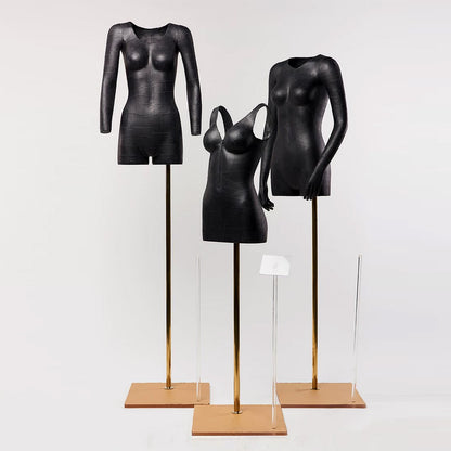 DE-LIANG Female Half Body Mannequin Display Dummy,Black Female3D Hollow with Label Display Stand Display Props DL0050 DE-LIANG