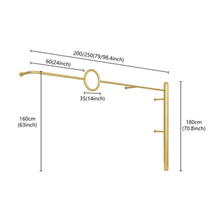 DE-LIANG Clothing Store Display Rack On the Wall Creative,High-End Light Luxury Golden Shelf Wall-Mounted Display Rack Women's Clothing Store Clothes Rack DL2370