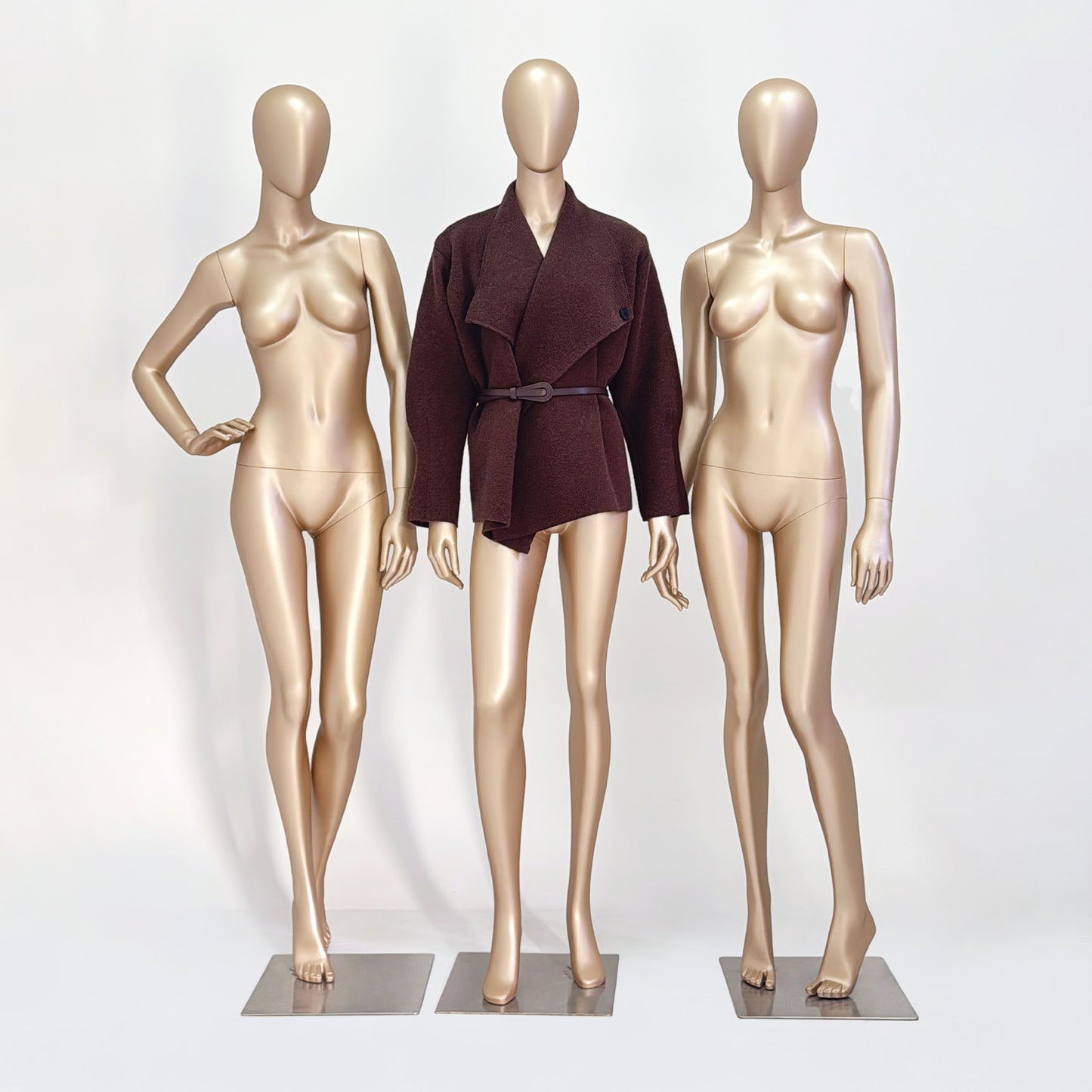 DE-LIANG Rose Gold Female Full Body Mannequin | Fiberglass Boutique Display Dummy