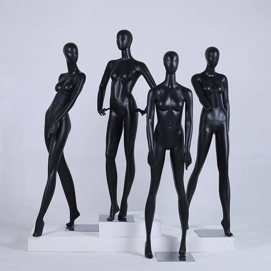 DE-LIANG Realistic Female Full Body Mannequin,Matte Black Adult Dress Form Torso,Mannequin For Shop,Wedding Window Stand/Sitting Model Props Shot Dummy Display De-Liang Dress Forms