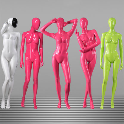 DE-LIANG Colorful Glossy Female Mannequins ,Abstract Full Body Fiberglass Display Models