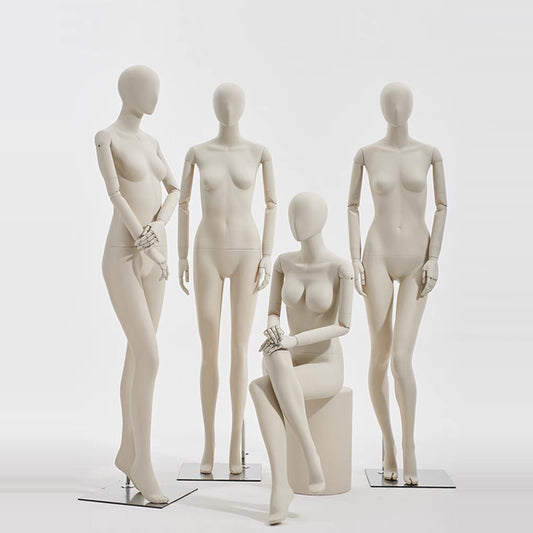 DE-LIANG Model Props, Full Body Female Mannequin Display Dummy, High White Matte Mannequin for Clothing Stores Display DL0015