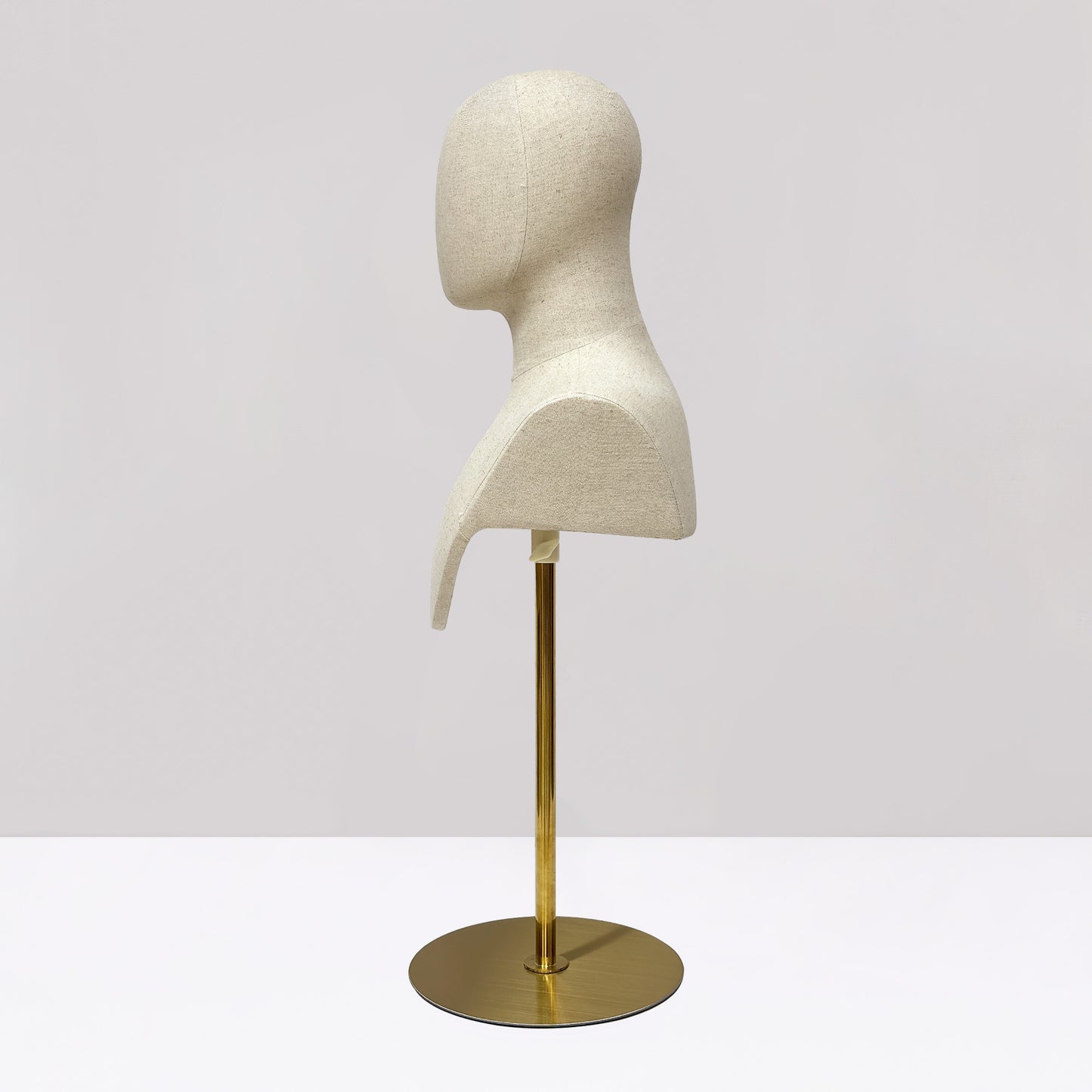 DE-LIANG Male & Female Linen Mannequin Head for Wigs, Hats & Jewelry Display