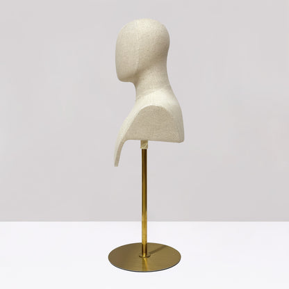 DE-LIANG Male & Female Linen Mannequin Head for Wigs, Hats & Jewelry Display