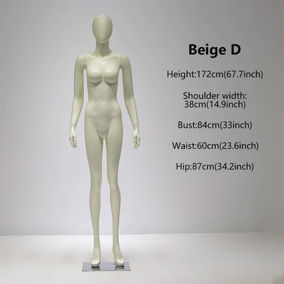 DE-LIANG Full Body Female Mannequin | Fiberglass Dress Form for Boutique Clothing Display