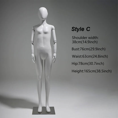 DE-LIANG Gray Youth Mannequin - Full Body Fiberglass Display Forms for Clothing Stores