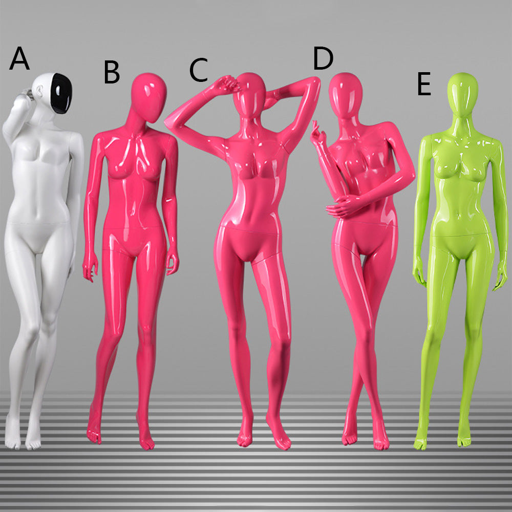 DE-LIANG Colorful Glossy Female Mannequins ,Abstract Full Body Fiberglass Display Models