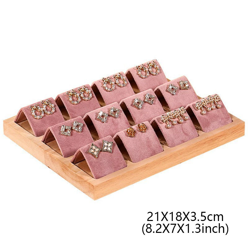 DE-LIANG Pink Velvet Jewelry Display Stand Set – Perfect for Jewelry Stores & Boutiques