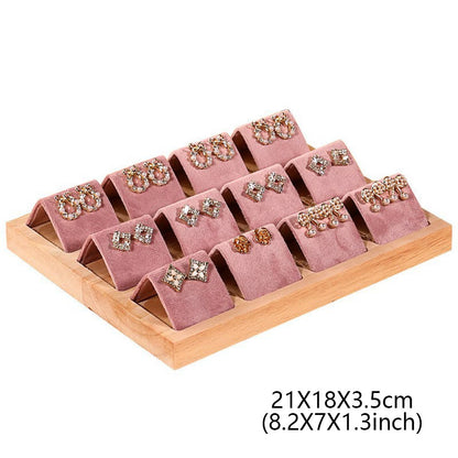 DE-LIANG Pink Velvet Jewelry Display Stand Set – Perfect for Jewelry Stores & Boutiques