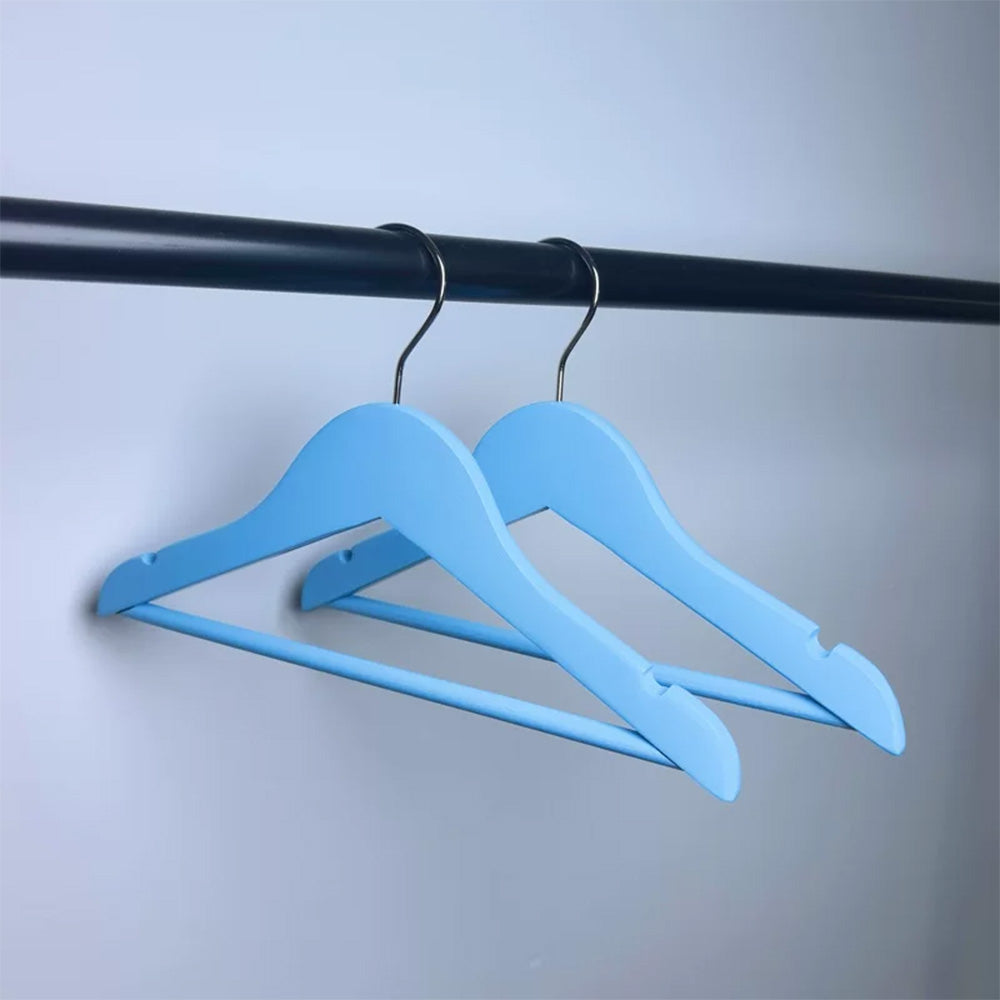 DE-LIANG Kids Solid Wood Hangers with Clips | Non-Slip Children's Closet Hangers Ages 2–8