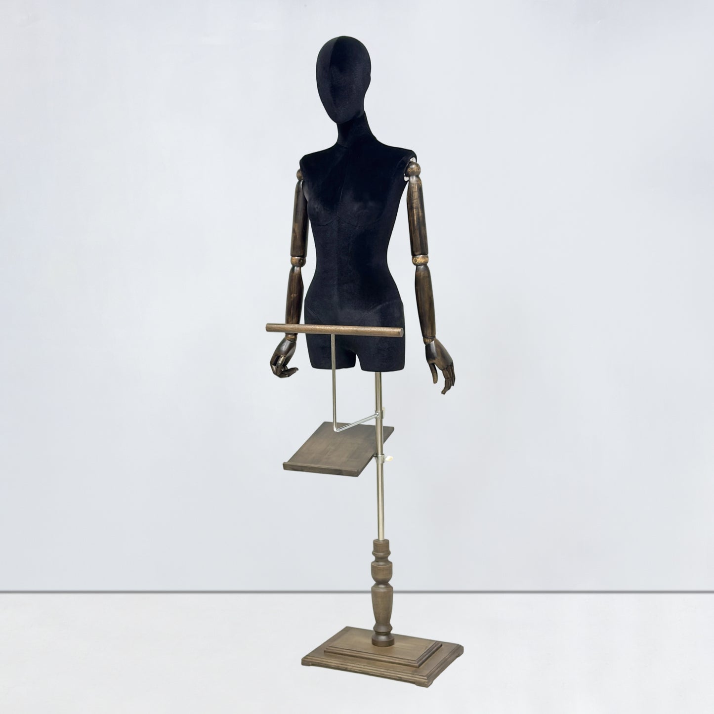 DE-LIANG Velvet Half Body Mannequin for Clothing Boutique & Retail Display | 4 Colors