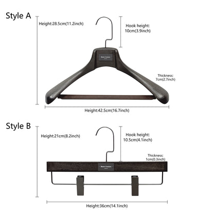 DE-LIANG Black Plastic Suit Hanger with Crossbar – Heavy-Duty Clothes & Coat Hanger for Jackets, Pants, and Suits, Custom Logo Available