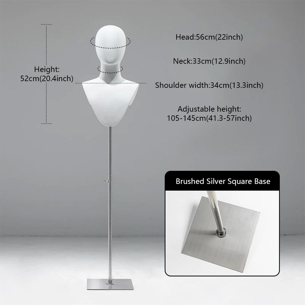 DE-LIANG Cosplay Mannequin Head Stand | Wigs Hats Jewelry | Extra-Long Wig Display