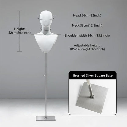 DE-LIANG Cosplay Mannequin Head Stand | Wigs Hats Jewelry | Extra-Long Wig Display