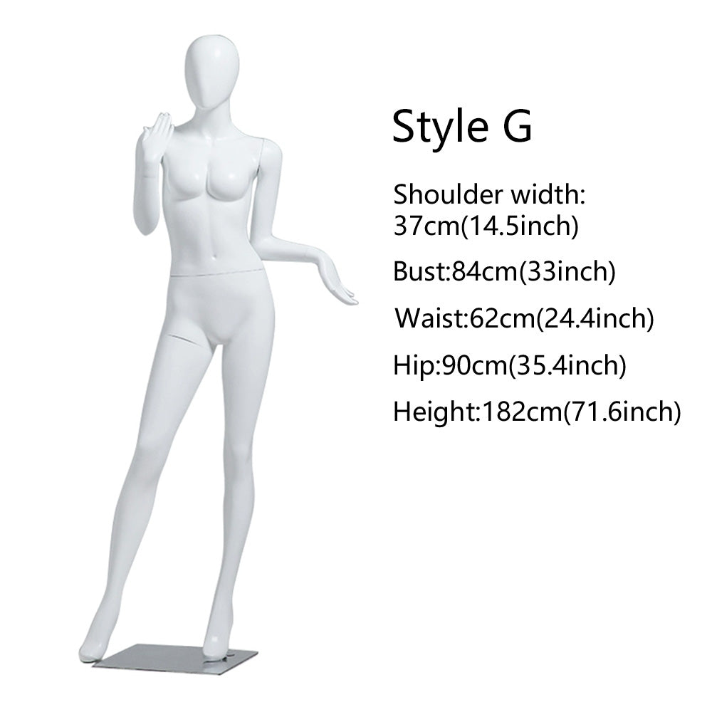 DE-LIANG Matte White / Rose Gold Female Full Body Mannequin - Lingerie Display Prop Standing Sitting Pose