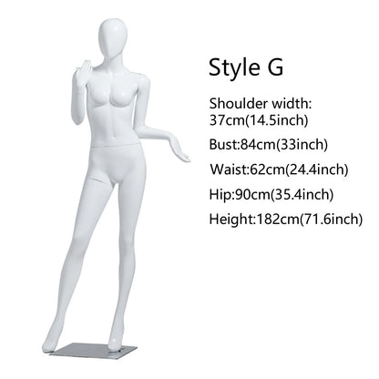 DE-LIANG Matte White / Rose Gold Female Full Body Mannequin - Lingerie Display Prop Standing Sitting Pose