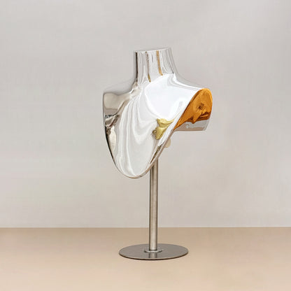 Golden Bust Form, Chrome Mirror Silver Jewelery Display Mannequin, Electroplated Fiberglass Bust Torso for Window Display,Pendant Holder