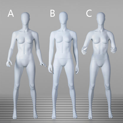 DE-LIANG Abstract Female Full Body Fiberglass Mannequin – White Matte Retail Clothing Display Form