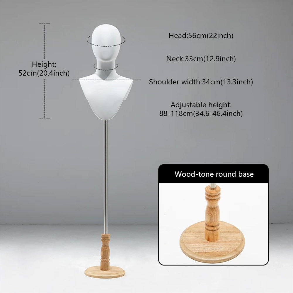 DE-LIANG Cosplay Mannequin Head Stand | Wigs Hats Jewelry | Extra-Long Wig Display