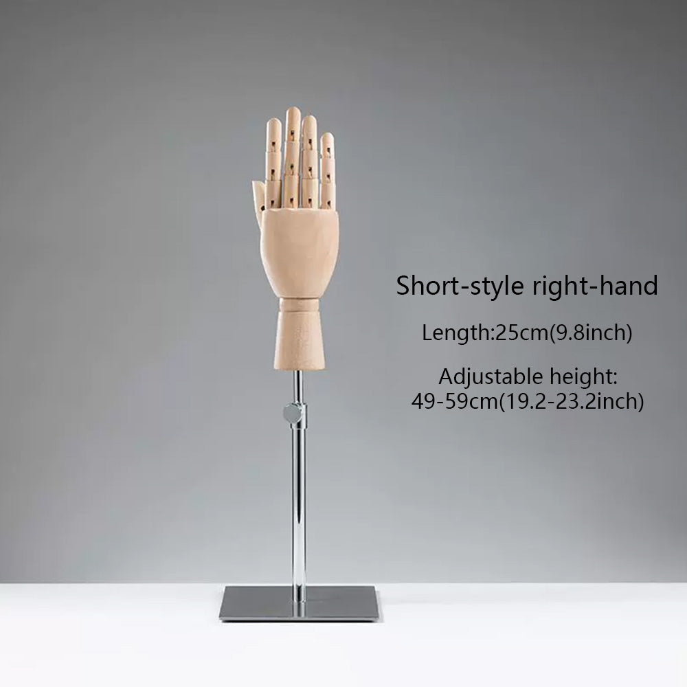 DE-LIANG Wooden Articulated Hand Mannequin with Stand – Jewelry & Bag Display Prop