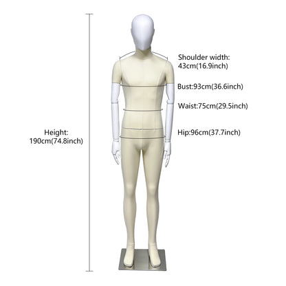 DE-LIANG Full Body Mannequin Adjustable Dress Form Retail Store Display Boutique Window