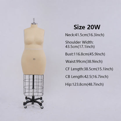 DE-LIANG Professional Bridal & Evening Gown Dress Form, Western Sizes 0-28