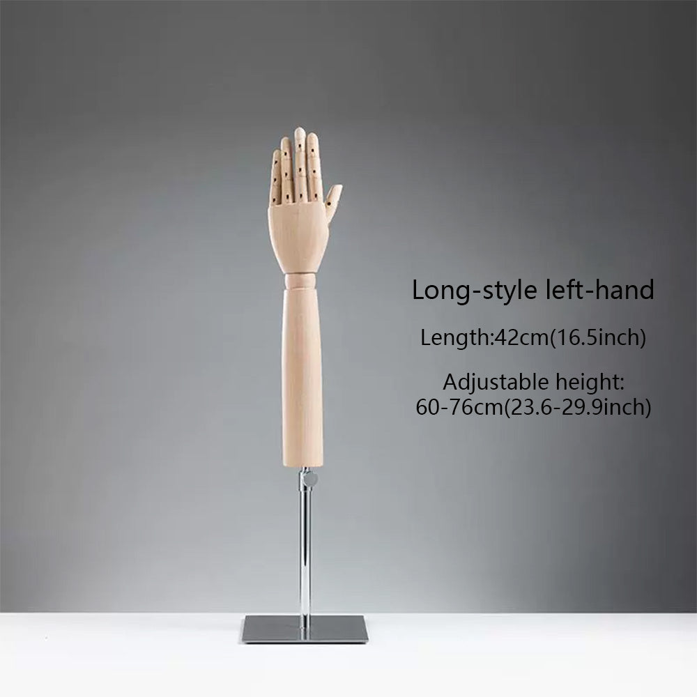 DE-LIANG Wooden Articulated Hand Mannequin with Stand – Jewelry & Bag Display Prop