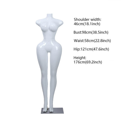 Professional Chrome Plated Female Mannequin - Full Body Dress Form Display Stand for Retail & Boutique