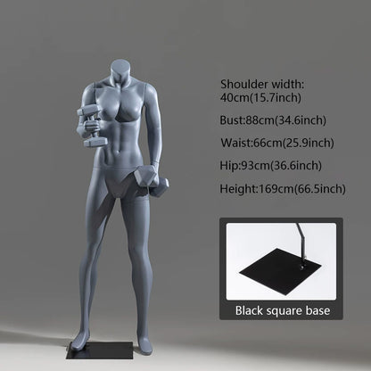DE-LIANG Athletic Sport Mannequin Dumbbell & Sitting Pose for Gym & Sportswear Store