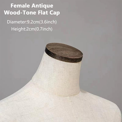 DE-LIANG Wooden Mannequin Head Cap for Clothing Store Boutique Display Dress Form