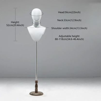 DE-LIANG Cosplay Mannequin Head Stand | Wigs Hats Jewelry | Extra-Long Wig Display