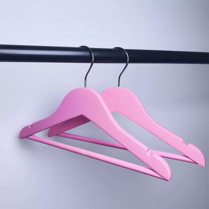 DE-LIANG Kids Solid Wood Hangers with Clips | Non-Slip Children's Closet Hangers Ages 2–8