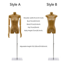 Load image into Gallery viewer, DE-LIANG Model Props, Half Body Female Mannequin Display Dummy,Female Bust Window Dummy Mannequin, Retro Kraft Paper Mannequin

