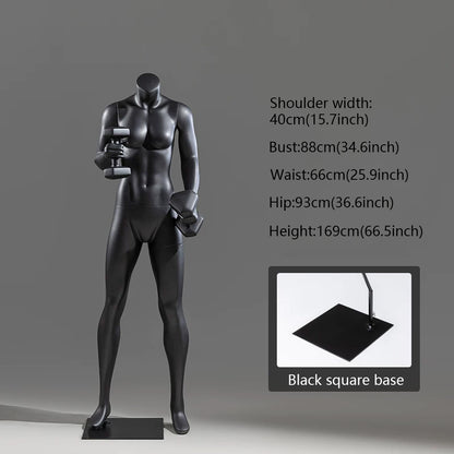 DE-LIANG Athletic Sport Mannequin Dumbbell & Sitting Pose for Gym & Sportswear Store