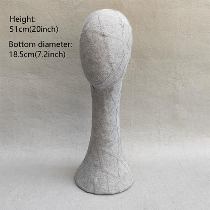 DE-LIANG Handcrafted Kraft Paper & Linen Mannequin Head, Pin-Insert Wig & Hat Display