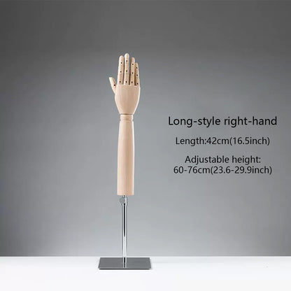 DE-LIANG Wooden Articulated Hand Mannequin with Stand – Jewelry & Bag Display Prop
