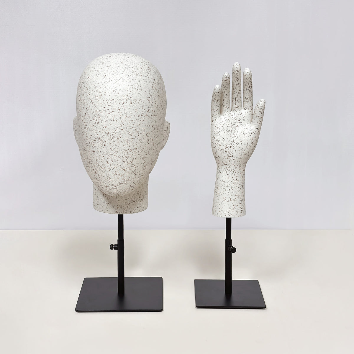 DE-LIANG Marble Head & Hand Display for Wigs, Hats, Sunglasses, Gloves & Jewelry