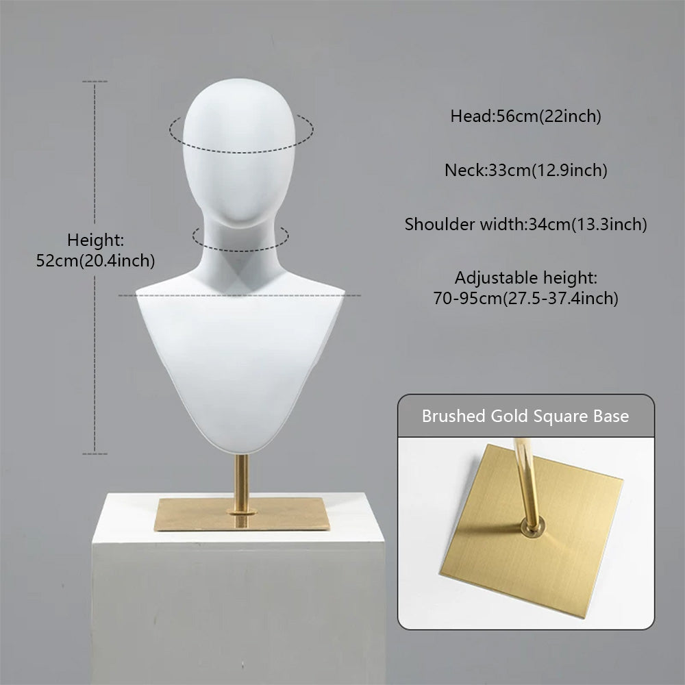 DE-LIANG Cosplay Mannequin Head Stand | Wigs Hats Jewelry | Extra-Long Wig Display