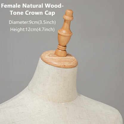 DE-LIANG Wooden Mannequin Head Cap for Clothing Store Boutique Display Dress Form
