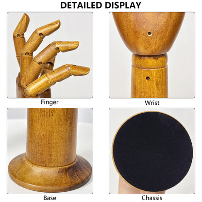 DE-LIANG Wooden Hand Model – Jewelry Display, Glove Mannequin & Sketch Prop