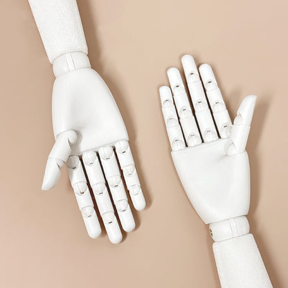 DE-LIANG White Velvet Wooden Hand, Luxury White Painted Mannequin Hands for Women's Apparel Jewelry Watch Ring Display-Right Hand Size37&43.5cm*1pcs