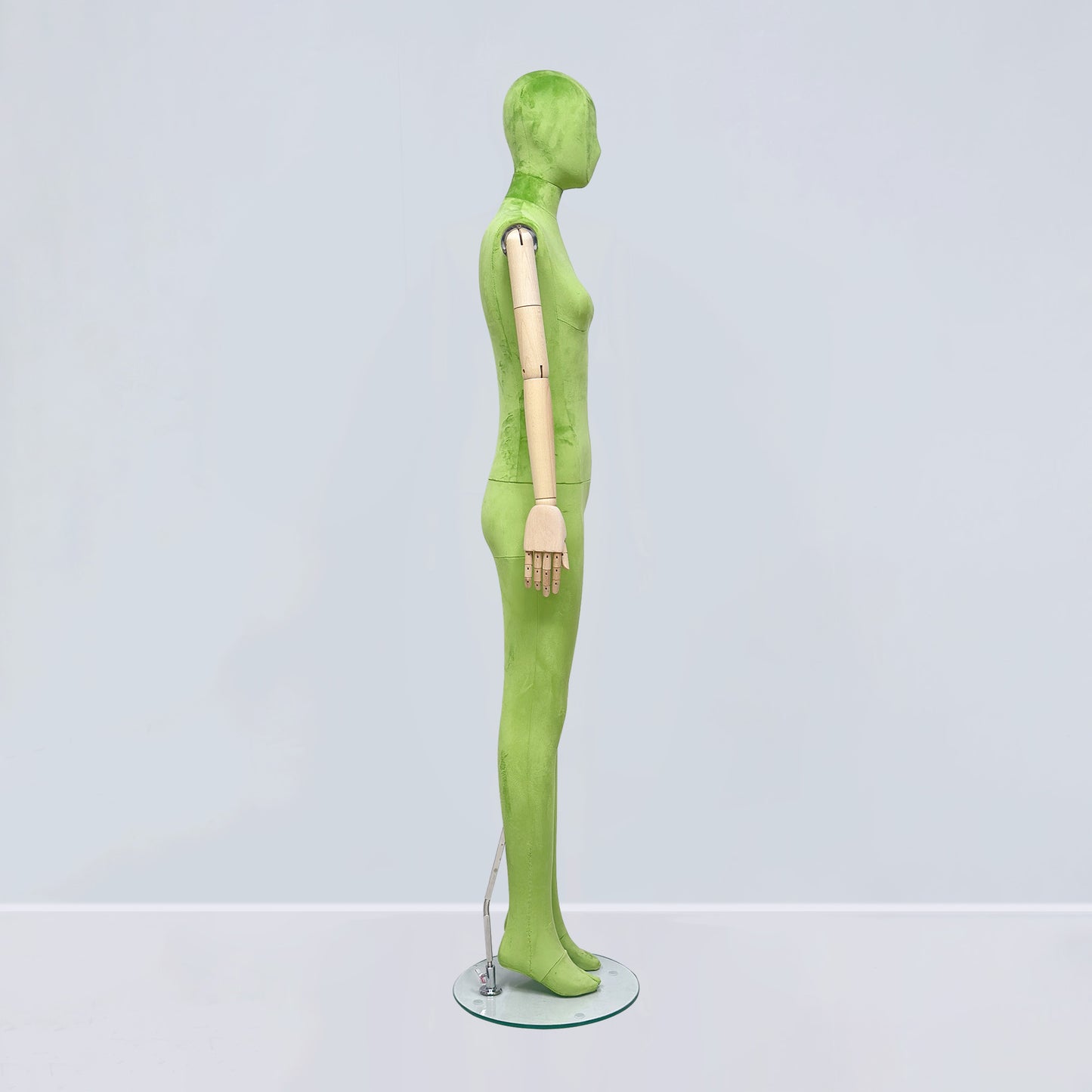 Luxury Matte Flannel Female Mannequin | Articulated Wooden Arms | DE-LIANG