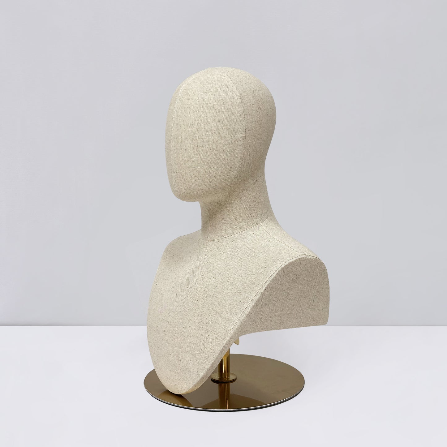 DE-LIANG Male & Female Linen Mannequin Head for Wigs, Hats & Jewelry Display