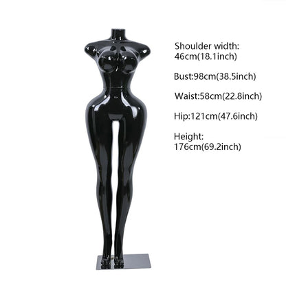 Professional Chrome Plated Female Mannequin - Full Body Dress Form Display Stand for Retail & Boutique