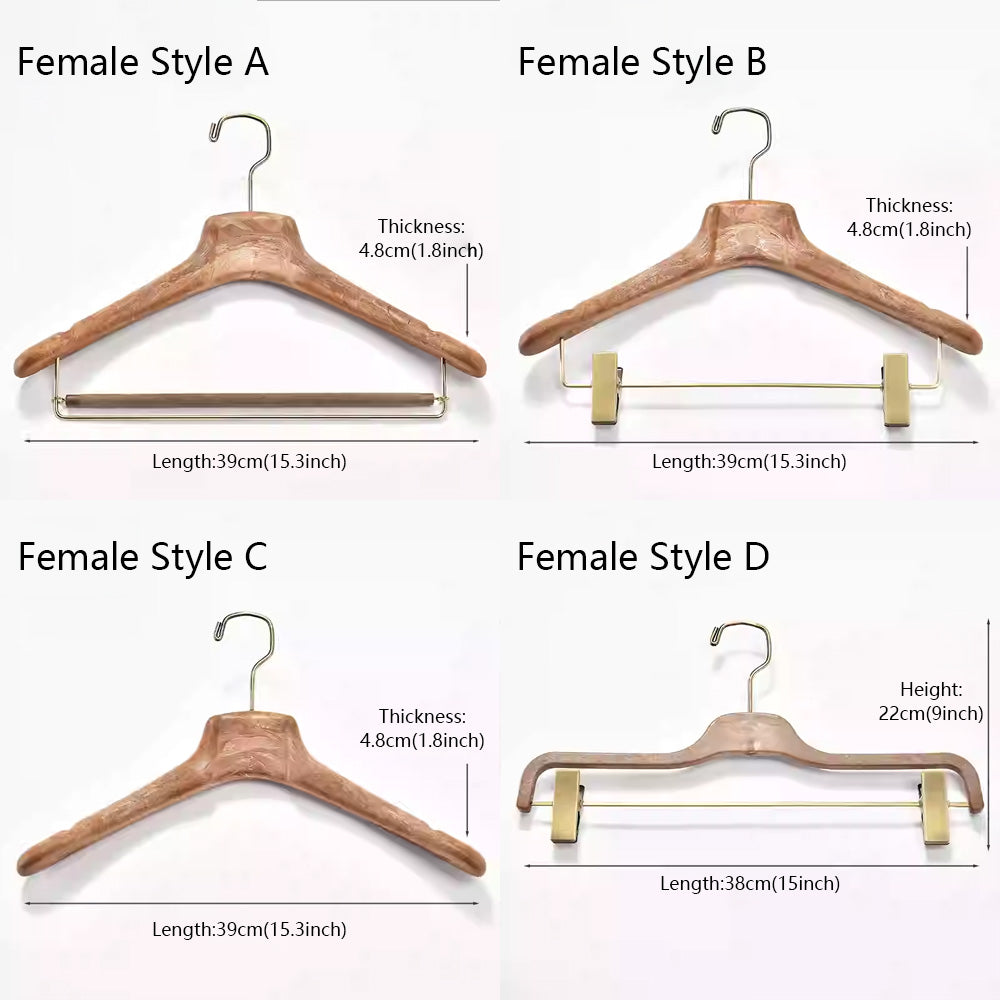 DE-LIANG Men Female Suit Plastic Hanger, Hanger like wood hanger, Coat Shirt Pants Clip Brown Black White Hanger, Clothing Rack for Display 30 pcs